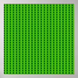 Groen gestreepte kerstboom patroon poster