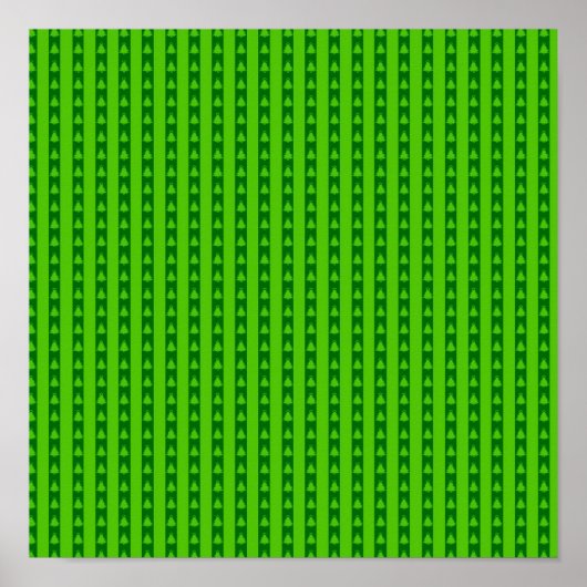 Groen gestreepte kerstboom patroon poster (Voorkant)