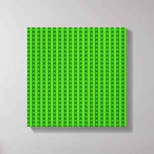 Groen gestreepte kerstboompatroon canvas afdruk