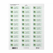 Groen gestreepte Love Paw Print Retouradres Labels (Full Sheet)