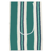 Groen Gestreepte  Medium Cadeauzakje (Achterkant)
