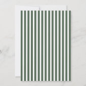 Groen gestreepte preppy cabana huwelijksprogramma  kaart (Achterkant)