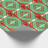 Groen Gestreepte Rode Boog Accent Retro Kerstmis Cadeaupapier (Hoek)