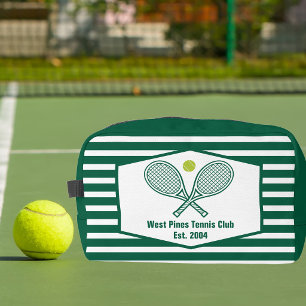 Groen Gestreepte Tennis Aangepaste Country Club Toilettasje