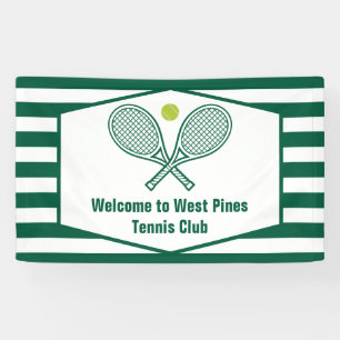 Groen gestreepte tennis aangepaste country club we spandoek