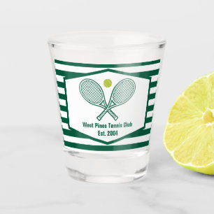 Groen Gestreepte Tennis Country Club Custom Shot Glas