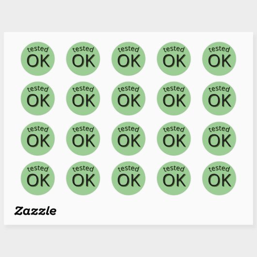 Groen Getest OK Kies uw kleurlabel sticker (Vel)