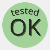 Groen Getest OK Kies uw kleurlabel sticker (Voorkant)