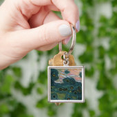 Groen gevlekte oceaan-jasper sleutelhanger (Hand)