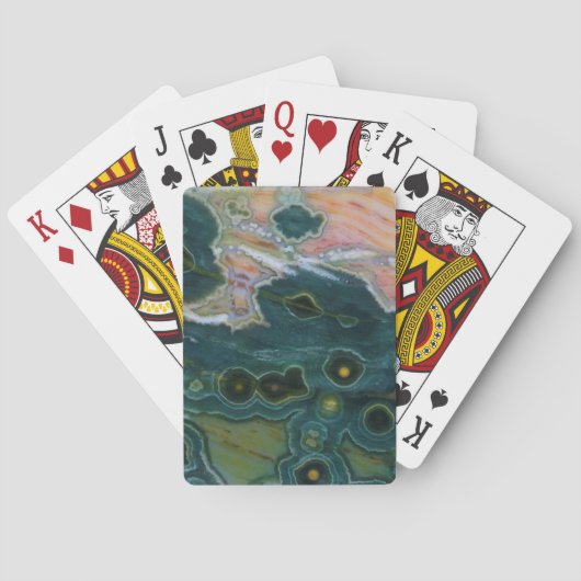 Groen gevlekte oceaan-jaspis pokerkaarten (Achterkant)