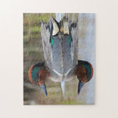 Groen gevlekte Wintertaling Legpuzzel (Verticaal)