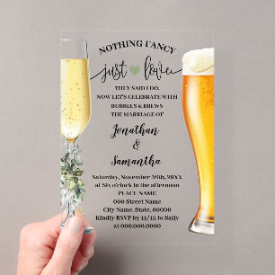 Groen Gewone dingen Alleen Liefde Bubbles & Brouws Acryl Uitnodigingen