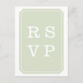 Groen gewoon legant bruiloft RSVP Briefkaart (Voorkant)