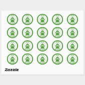 Groen gezelschapsdieren welkom bij Cute Dog Paw Si Ronde Sticker (Vel)