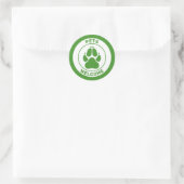 Groen gezelschapsdieren welkom bij Cute Dog Paw Si Ronde Sticker (Tas)
