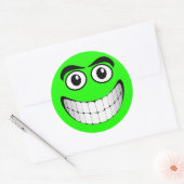 Groen gezicht ronde sticker (Envelop)