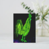 Groen Ghost Rooster-Briefkaart Briefkaart (Staand voorkant)