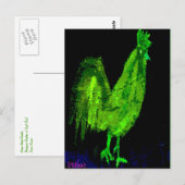 Groen Ghost Rooster-Briefkaart Briefkaart (Voorkant / Achterkant)