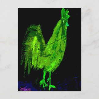 Groen Ghost Rooster-Briefkaart Briefkaart