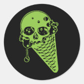 Groen gif Ice Cone Classic Round Sticker (Voorkant)