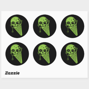 Groen gif Ice Cone Classic Round Sticker
