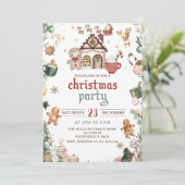 Groen Gingerbread House Kerstkoekjesfeest Kaart (Staand voorkant)