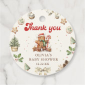 Groen Gingerbread Kerstmis Santa Baby shower Bedankjes Labels (Achterkant)