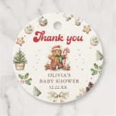 Groen Gingerbread Kerstmis Santa Baby shower Bedankjes Labels (Voorkant)