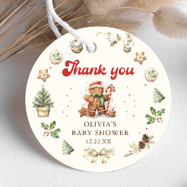 Groen Gingerbread Kerstmis Santa Baby shower Bedankjes Labels