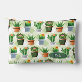 Groen Gingham Cactus Patroon Etui