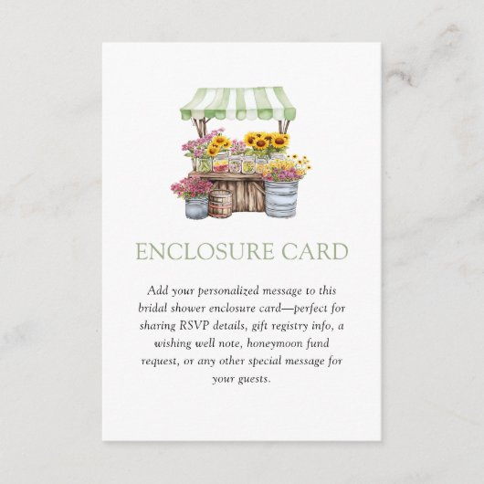 Groen Gingham Fris Van De Markt Bijlage Kaart (Voorkant)