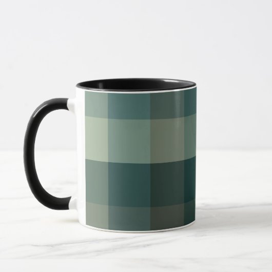 Groen Gingham Karo Plaid Ontwerp Mok (Links)