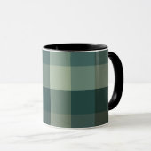 Groen Gingham Karo Plaid Ontwerp Mok (Voorkant rechts)
