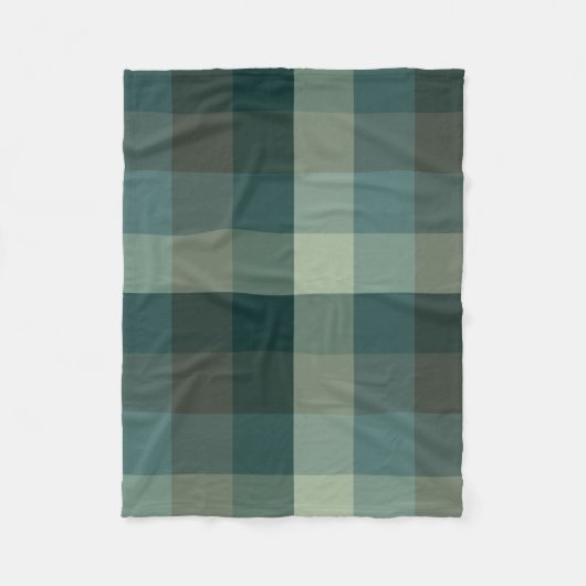 Groen Gingham Karo Ruttenpatroon Ontwerp Fleece Deken (Voorkant)