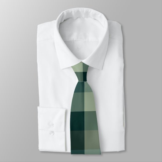 Groen Gingham Karo Ruttenpatroon Ontwerp Stropdas (Gebonden)