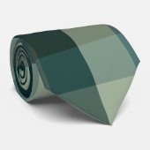 Groen Gingham Karo Ruttenpatroon Ontwerp Stropdas (Opgerold)