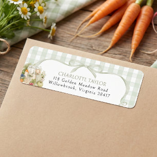 Groen Gingham Lokale Baby Shower Etiket