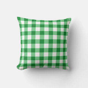 Groen Gingham Omkeerbaar Sierkussen