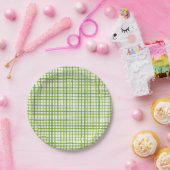 Groen Gingham Papieren Bord | Gingham Zomerfeestje (Feest)