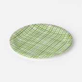 Groen Gingham Papieren Bord | Gingham Zomerfeestje (Gekanteld)