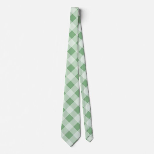  groen gingham werk bruiloft Stropdas (Voorkant)