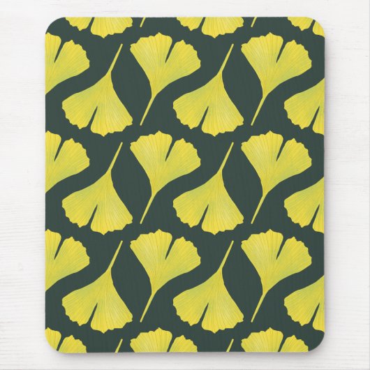 Groen gingko Leaf Natuur Lover Botanisch Patroon Muismat (Voorkant)