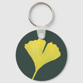 Groen gingko Leaf Natuur Lover Botanisch Patroon Sleutelhanger