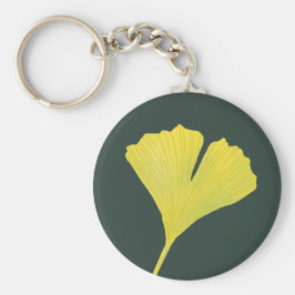 Groen gingko Leaf Natuur Lover Botanisch Patroon Sleutelhanger