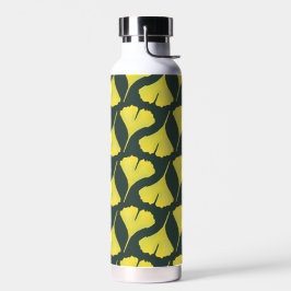 Groen gingko Leaf Natuur Lover Botanisch Patroon Waterfles