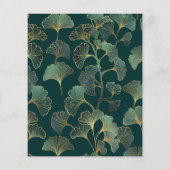 Groen ginkgo blad budget bruiloft uitnodiging (Achterkant)