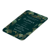 Groen ginkgo blad gouden bruiloft uitnodiging magneet (Linkerzijde)