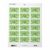 Groen Giraffe Vachtpatroon Adreslabel Etiket (Full Sheet)