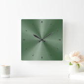 Groen glans metaal design zonder roestvrij staal vierkante klok (Huis)
