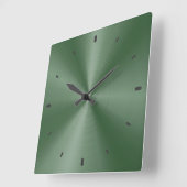 Groen glans metaal design zonder roestvrij staal vierkante klok (Hoek)